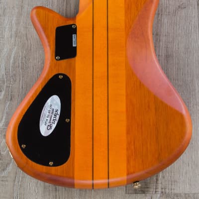 Schecter Guitar Research Stiletto Studio 6-String Electric Bass Guitar - Honey Satin image 5