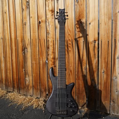 Schecter DIAMOND SERIES Stiletto Studio-6  - See Thru Black Satin 6-String Electric Bass Guitar image 2