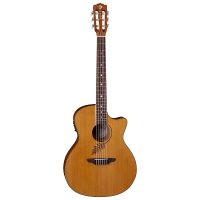 Luna Woodland Cedar Nylon Acoustic Electric Guitar, Cedar Top, Pau Ferro for sale