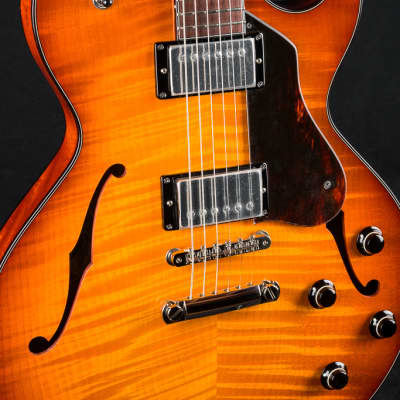 Collings SoCo Deluxe Semi-Hollow Carved Flame Maple and Mahogany Iced Tea Sunburst Custom NEW image 8