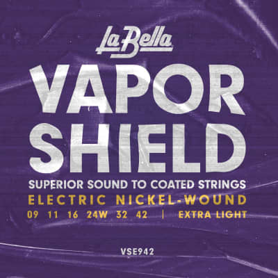 LA BELLA La Bella Vapor Shield | Muta di corde per chitarra elettrica - packaging borsa VSE942-BORSA Scalatura: for sale