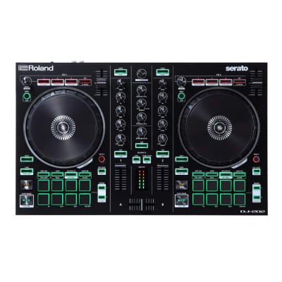 Roland DJ-202 Lightweight Design Easy-Grab Handles Plug-and-Play Connectivity Two-Channel Four-Deck USB Powered Serato DJ Controller with Serato DJ Pro Upgrade image 1