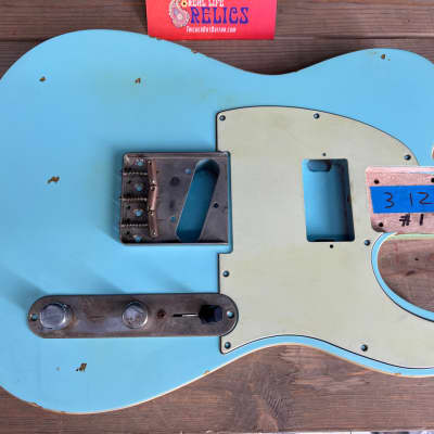 Real Life Relics Tele® Body  Double Bound Aged Sonic Blue Humbucker Route 3 LB 12 OZ #1 image 2