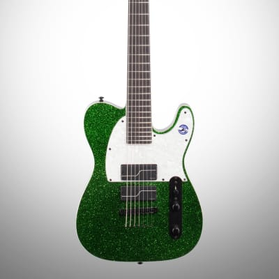 ESP LTD SCT-607B Stephen Carpenter Baritone Electric Guitar, 7-String, Green Sparkle image 2