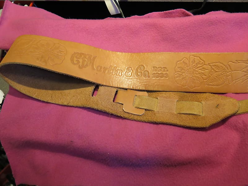 vintage USA 1970's MARTIN guitar strap 2.75" leather /RARE Reverb