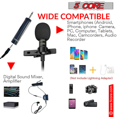 5 Core Lavalier Microphone for iPhone & Tablet External Clip On Mini Lapel Mic for Video Recording & Vlogging with 3.5mm Connector MIC WRD 10 image 7