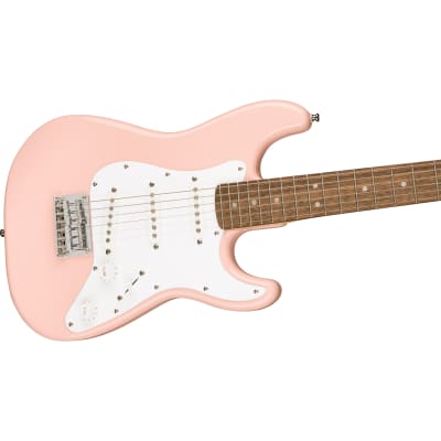 Squier (Fender) Mini Stratocaster Guitar, Laurel Fingerboard, Shell Pink image 2