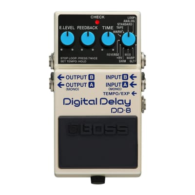 BOSS DD-8 Eleven Modes Full Stereo I/O Support Built-In Looper Three Delay Types External Control Support Compact Digital Delay Pedal for sale