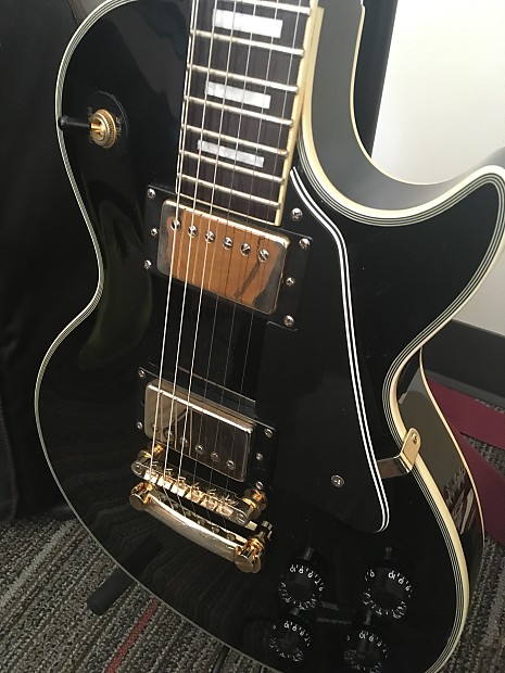 Epiphone Les Paul Custom Pro Ebony with hard case | Reverb