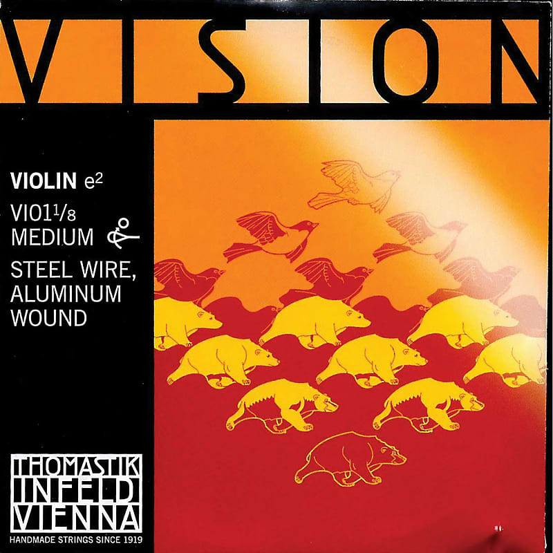 Thomastik Thomastik Vision 1/8 Violin E String - Medium - Tin Plated Multilayer Carbon Steel image 1