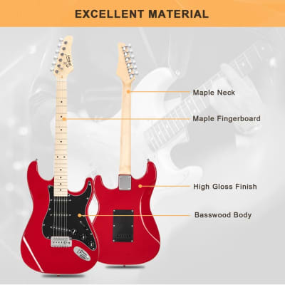 Glarry Red GST Electric Guitar image 9