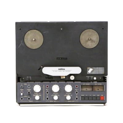 Practical 1970s Revox reel to reel tape recorder with large metal