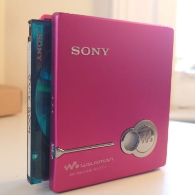 Rare Pink SONY MD Walkman MZ-E710 w dock, battery, remote headphones 100%  working MDLP 6 band eq | Reverb