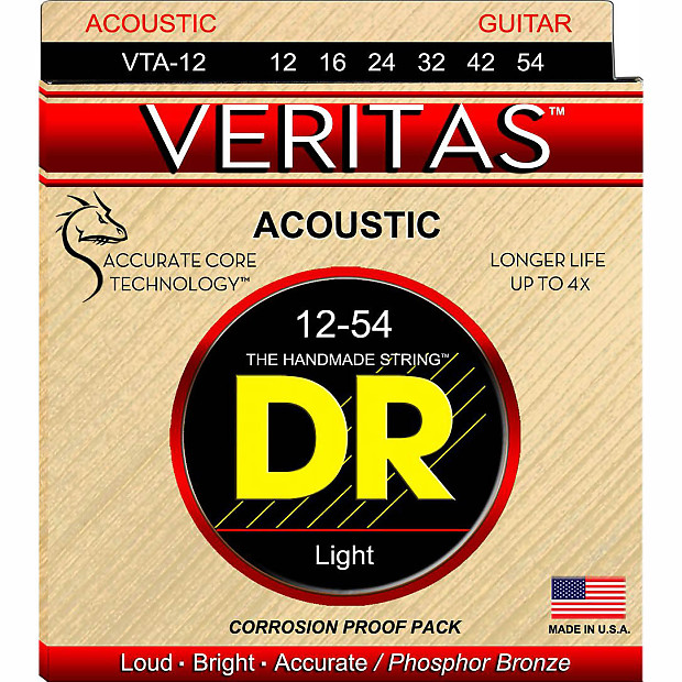 DR VTA-12 Veritas Phosphor Bronze Acoustic Guitar Strings - Light (15-24) image 1