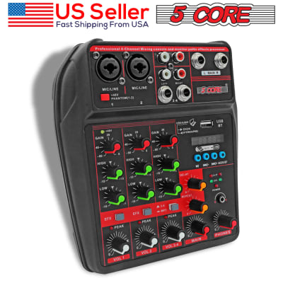 5 Core Audio Mixer DJ Mixer 4 Channel Sound Board w Built-in Effects & USB Bluetooth Audio Interface Music Mixer Professional Music Recording Equipment  MX 4CH image 10