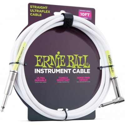 ERNIE BALL 6049 Original Classic Instrumentenkabel Kl-WKl 3,04m, weiss for sale