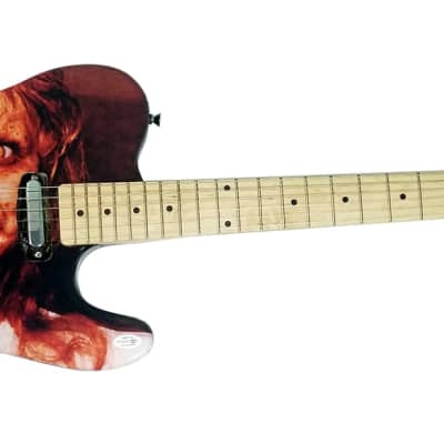 The Exorcist Linda Blair Autographed Signed Custom Photo Guitar ACOA Witness ITP image 4