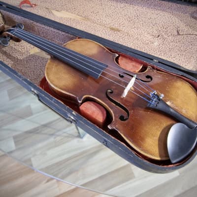 Vintage German 1/2 Size Violin & Coffin Case 1930s Brown Varnished High Quality Small Violin image 3