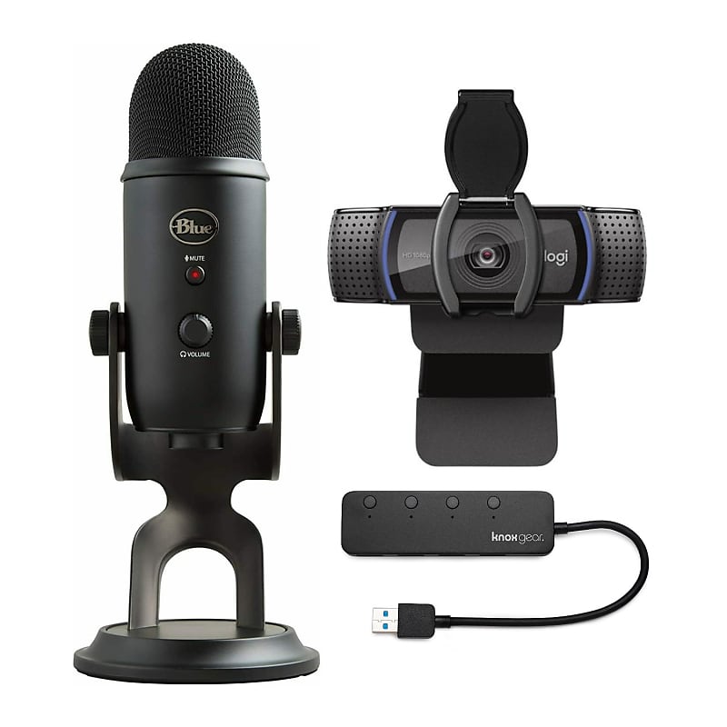 Blue Microphones Yeti (Blackout) Professional Multi-Pattern USB Microphone  Bundle with Pop Filter (2 Items)