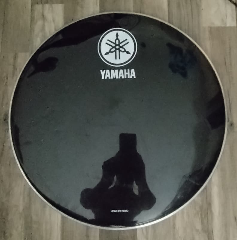 Yamaha Vintage 22" bass drum resonant head 1980 Black Reverb
