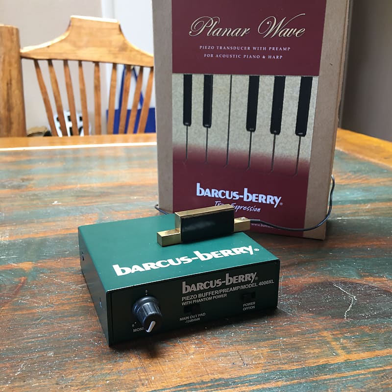 Barcus Berry 4000XL Planar Wave Pickup System (contact microphone) for  Piano/Harp w/Preamp