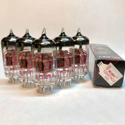 JJ Electronic - Ruby 5 Pack ECC83S / 12AX7 ACZ HG Preamp Tubes