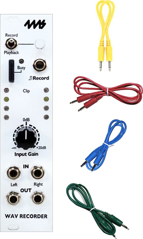 4MS Company WAV Recorder Eurorack Module w/ 4 Cables and Polish Cloth image 1