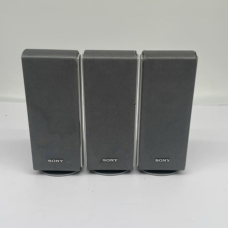 (3) Sony Surround Speakers SS-TS20 Silver Bookshelf 4 Ohm *TESTED WORKING  			