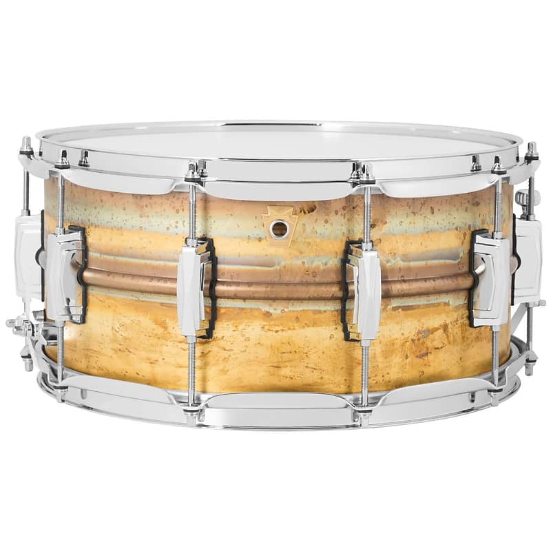 Ludwig LB464R Raw Brass Phonic 6.5" x 14" Snare Drum with Imperial Lugs image 1