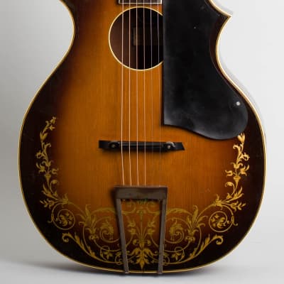 Kay  Kay Kraft Venetian Style A Arch Top Acoustic Guitar,  c. 1932, brown chipboard case. image 3
