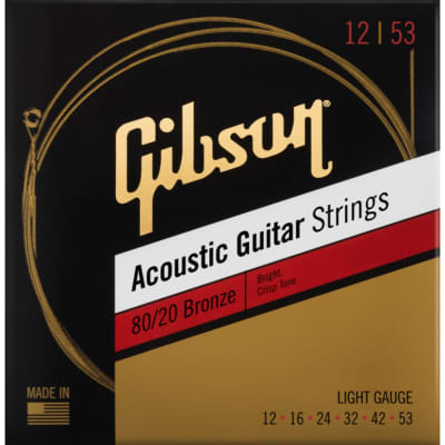 Gibson G-BRW12 80/20 Bronze Acoustic Guitar Strings (012-.053) for sale