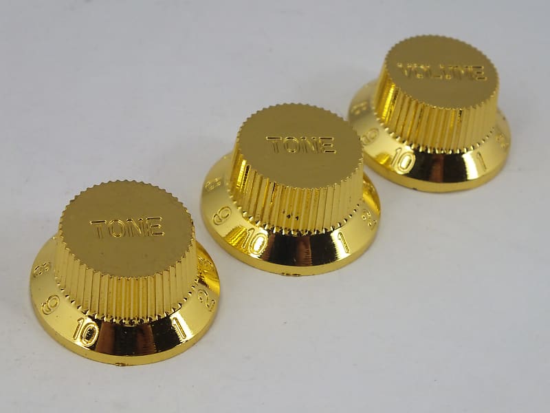 Stratocaster Knobs, in Gold for USA Fender Strat guitars Reverb UK