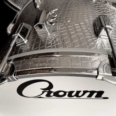 Vintage 1970s MIJ Crown Five Piece Drum Kit Set Custom Wrap New Remo Heads Drums Only image 9