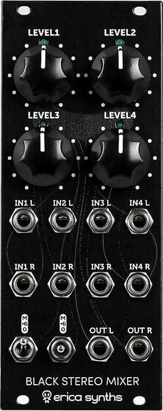 Erica Synths Black Stereo Mixer V3 Eurorack Synth Module image 1