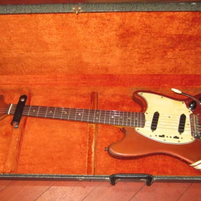 1969 Fender Mustang Competition Red w/ Matching Headstock & Original Hardshell Case image 8