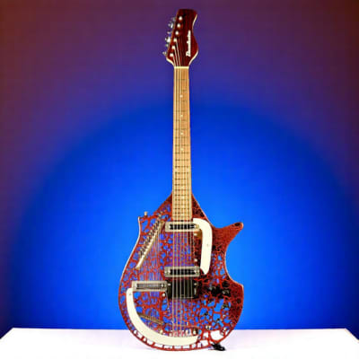 Brand New Danelectro Coral Electric Sitar – Red Crackle | 6+13 Strings | Lipstick Pickups | Gotoh Bridge image 2