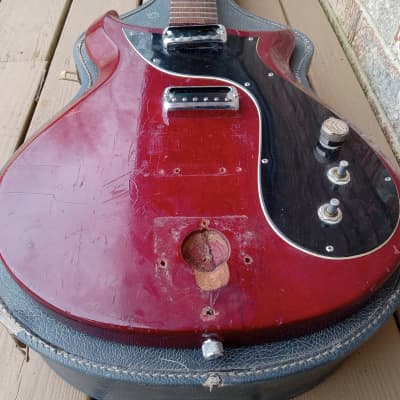 Vintage 1963 Gretsch Corvette Electric Guitar Husk Project w/ Pickups, Hagstrom Case! image 10