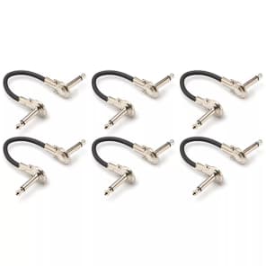Hosa IRG-600.5 1/4" TS Male Angled to Same Guitar Patch Cables - 6' (6-Pack)