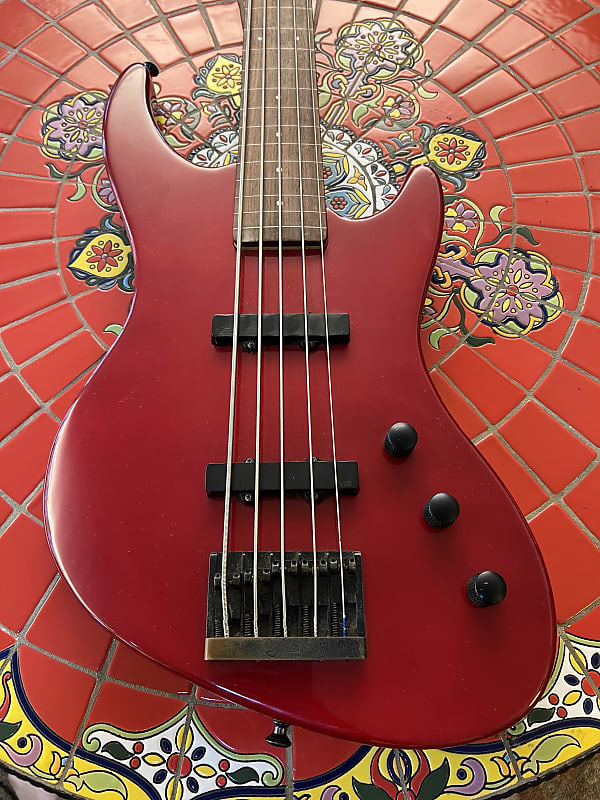 Guild Pilot Fretless 5 String Bass - EMG's 1986 - Red image 1