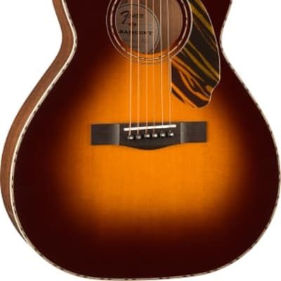 Fender PS-220E Parlor Acoustic Guitar. Ovangkol Fingerboard, 3-Color Vintage Sunburst image 4