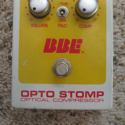 BBE Opto Stomp Optical Guitar/Bass Compressor Pedal 2000s Red, Yellow and White for sale
