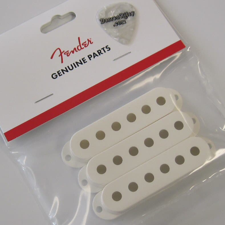 Genuine Fender Pickup Covers (3) For Strat - PARCHMENT, 005-6251-049 image 1