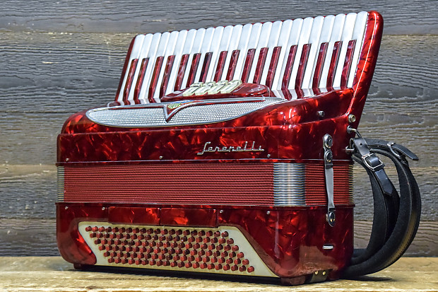 Serenelli 120 Bass 41 Key 4 Treble Switches Red Piano Accordion w Case 15979