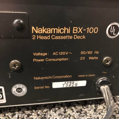 Nakamichi BX-100 Cassette Tape CS Deck Player Recorder 2 Head image 3