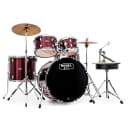 Mapex Rebel 10/12/16/22/5x14 5pc. Drum Kit Red w/Hardware & Cymbals