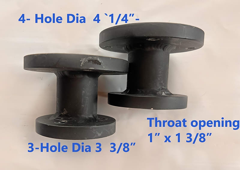 JBL Horn Adapter 1” To 1 3/8” throat  3  and 4 hole flange Vintage Good Used Condition  			