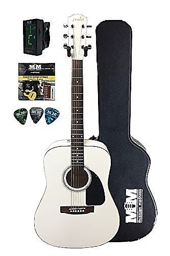 Fender Limited Edition Snow White Acoustic Guitar W Case and Accessories Only 100 Made