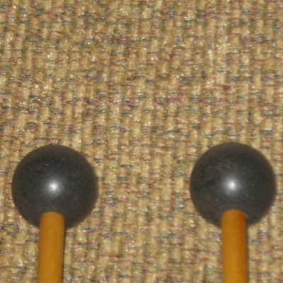 one pair of new old stock A+ Mike Balter MB10B (10B) Extra Hard Keyboard Mallets, 1 and 1/8" phenolic (plastic) round (gray color) HEADS and natural birch HANDLES - mid to late 1990s (+ packaging) Unwound Series image 14