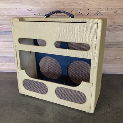 Mojotone 4x10 Fender Licensed Tweed Bassman Combo Cabinet w/ Lacquered Finish -BLEM image 2