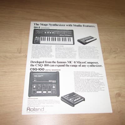 Roland SH-2 Brochure – 1979 - Original Vintage Synthesizer Catalog-RARE image 2